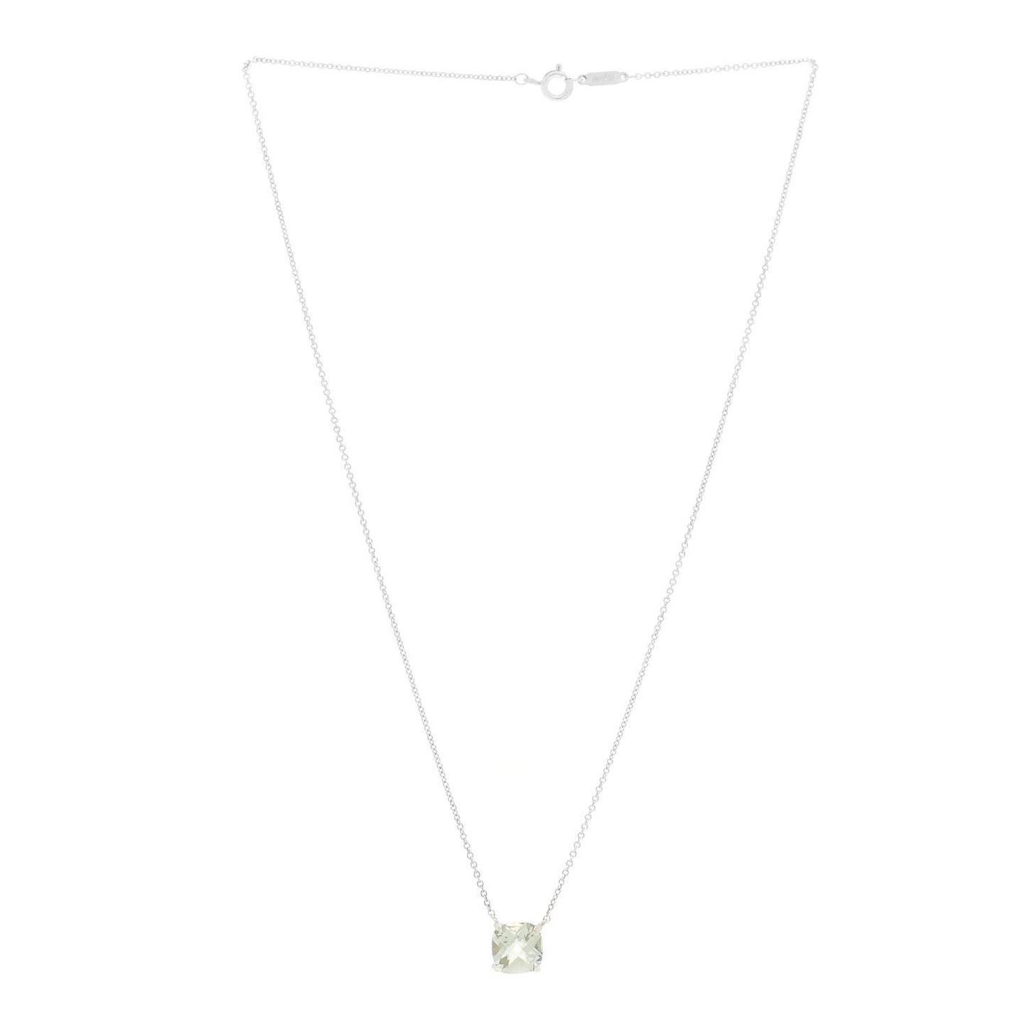 Sterling Silver Prasiolite Sparklers Pendant Necklace