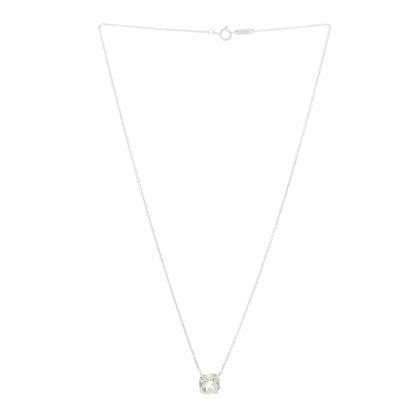 Tiffany Sterling Silver Prasiolite Sparklers Pendant Necklace 3 of 5