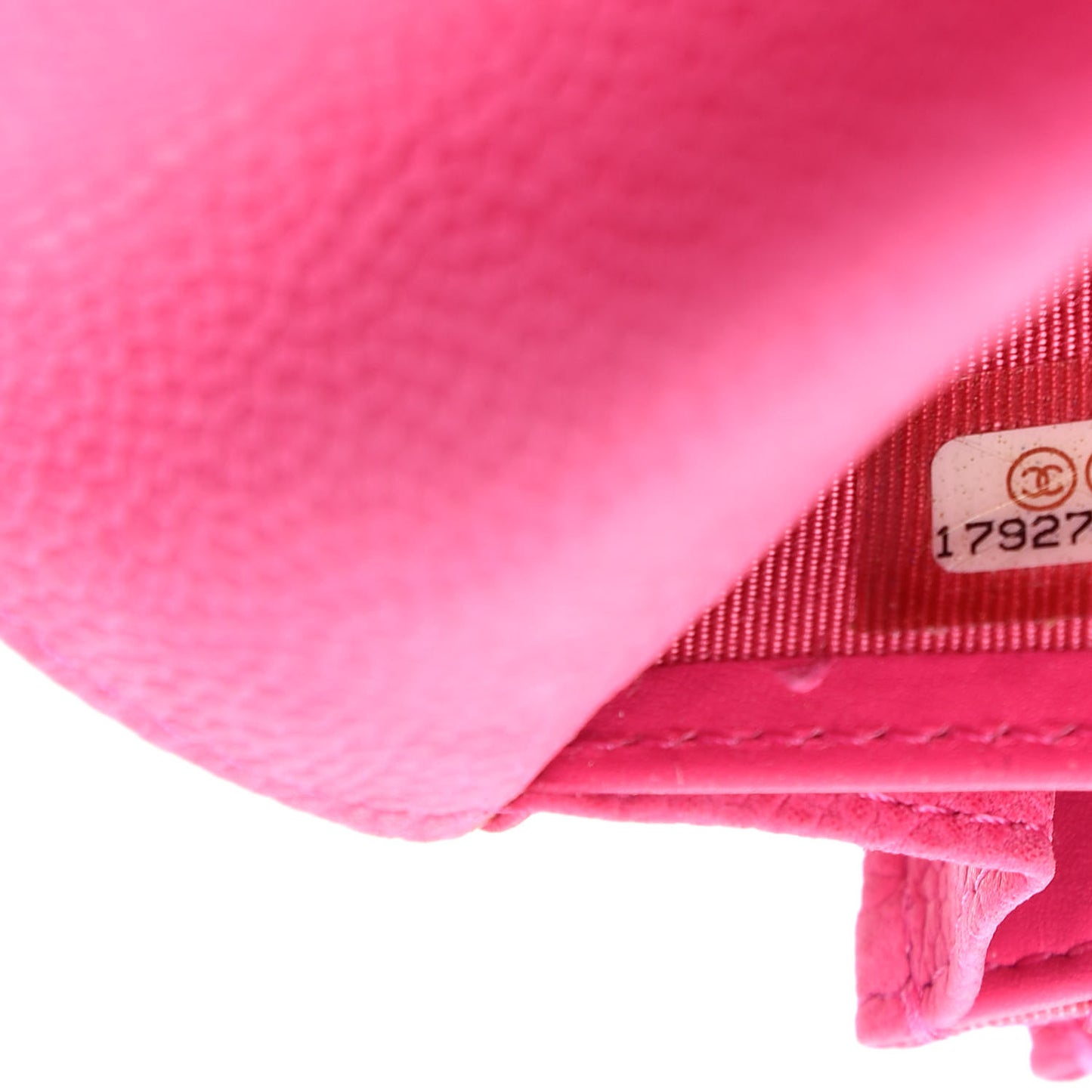 Iridescent Caviar Quilted Large Flap Wallet Pink