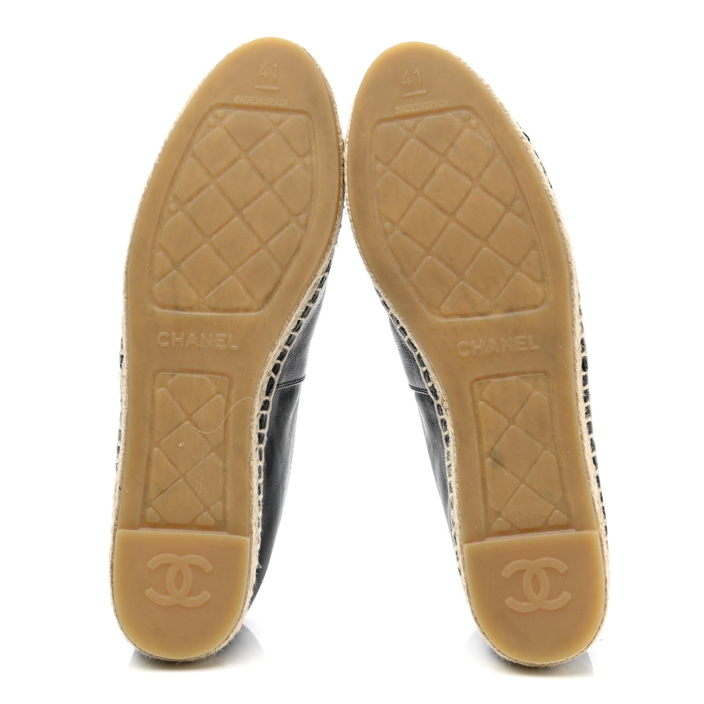 Calfskin Chain CC Espadrilles 41 Black