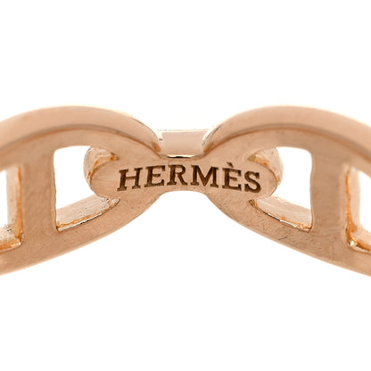 Hermes 18K Rose Gold PM Chaine d'Ancre Enchainee Ring 55 7.25 4 of 9