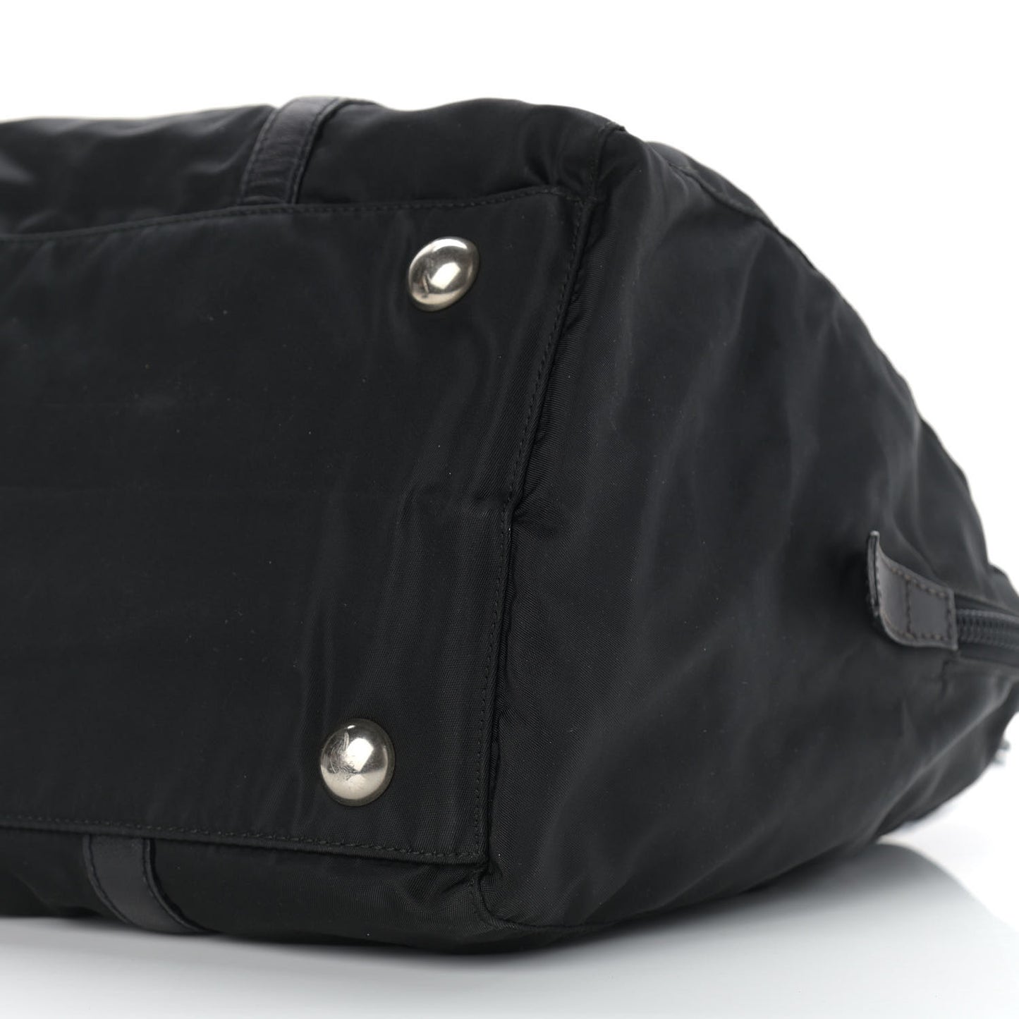 Tessuto Nylon Saffiano Top Handle Bag Black