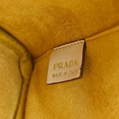Prada City Calfskin Bi-Color Large Galleria Double Zip Tote Talco Mimosa 6 of 12