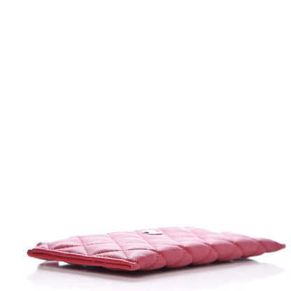 Chanel Iridescent Caviar Quilted Classic Zip Pouch Pink 4 of 8