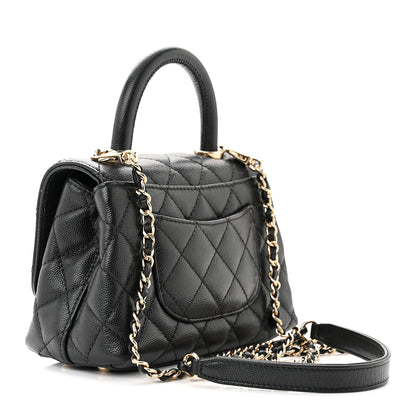 Chanel Caviar Quilted Extra Mini Coco Handle Flap Black 3 of 11