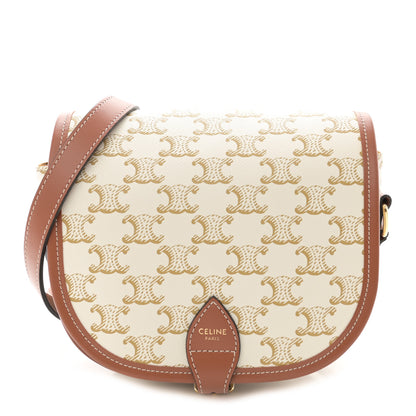 Celine Triomphe Canvas Medium Folco Bag White 1 of 11