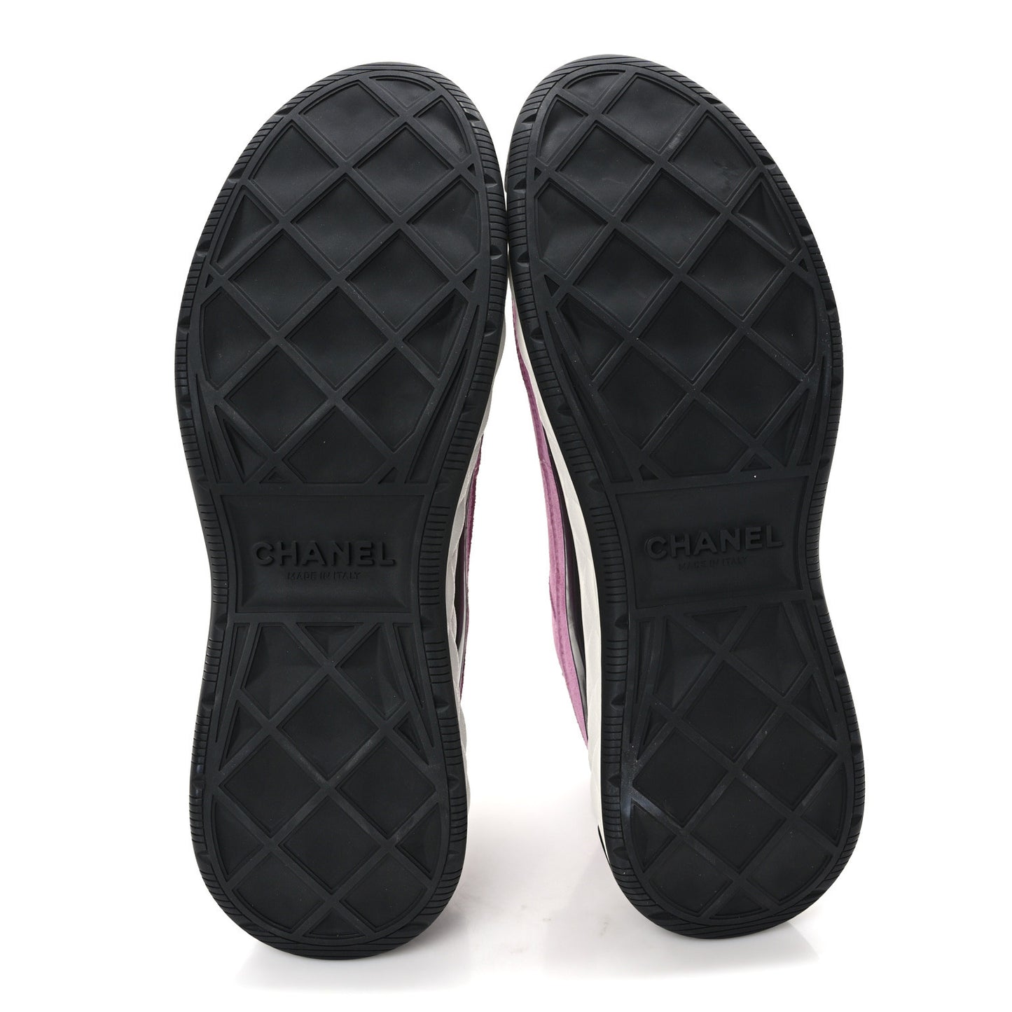 Suede Calfskin Nylon Grosgrain CC Sneakers 40.5 Dark Pink