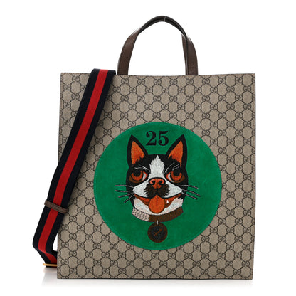 Gucci Soft GG Supreme Monogram Web Bosco Patch Vertical Tote Beige New Shamarock 1 of 11