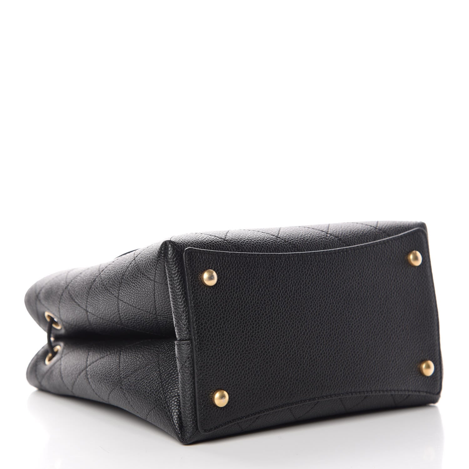 Chanel Grained Calfskin Stitched Small Drawstring Bag Black 5 of 9