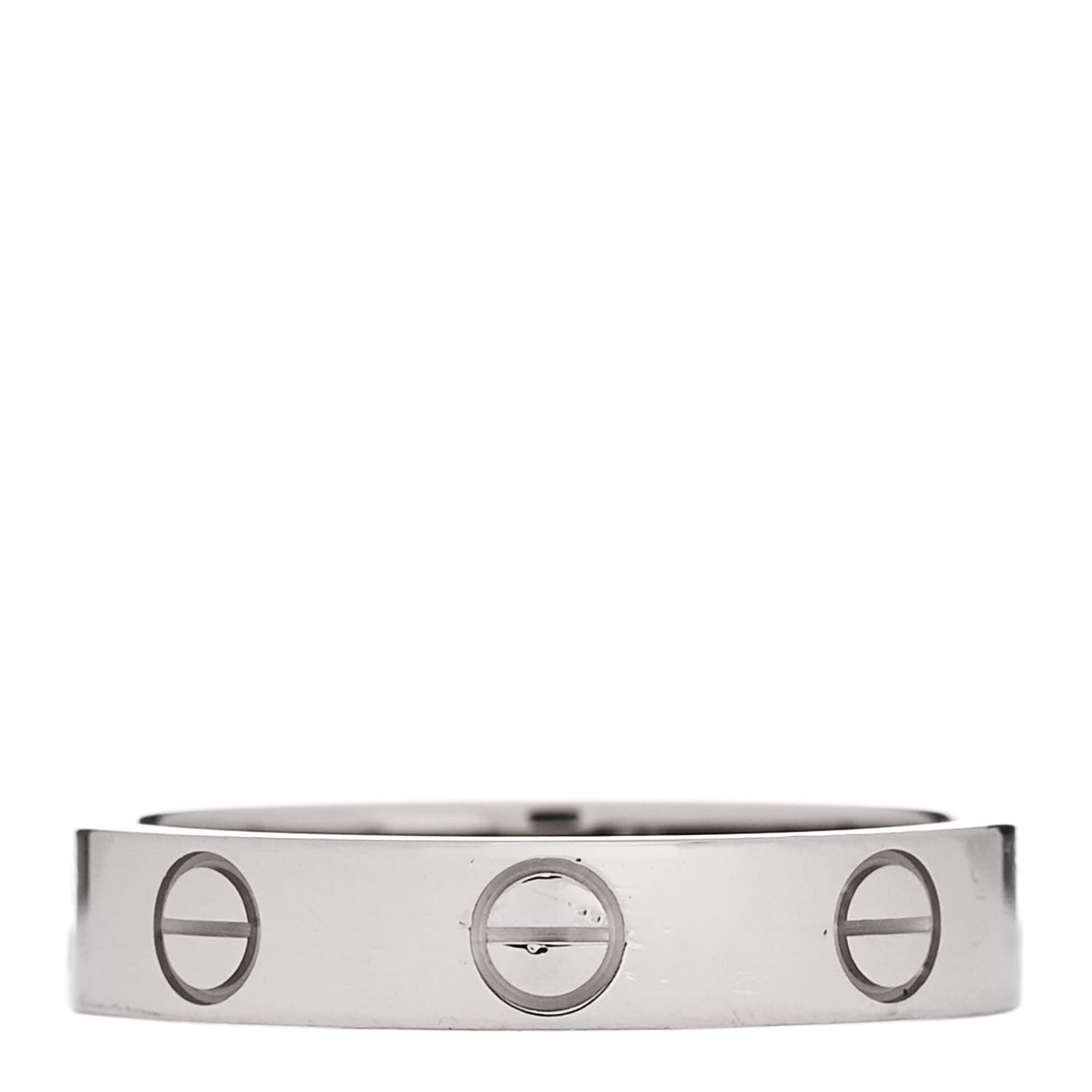Cartier 18K White Gold 3.5mm LOVE Wedding Band Ring 51 5.75 1 of 5