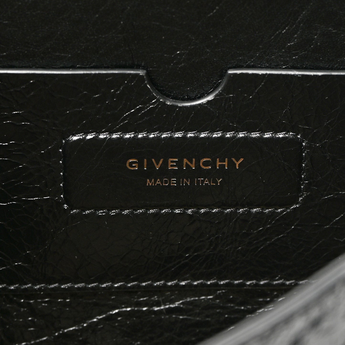 Creased Patent Calfskin Medium ID Flap Black