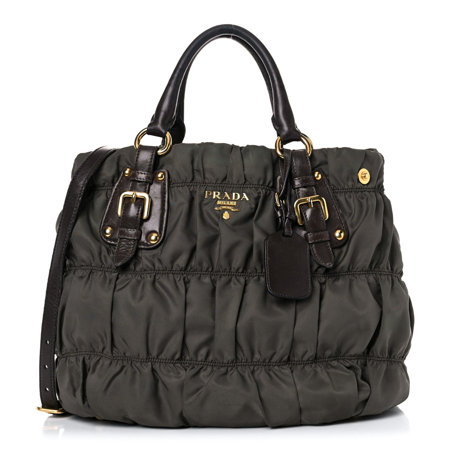 Tessuto Nylon Gaufre Tote Fumo