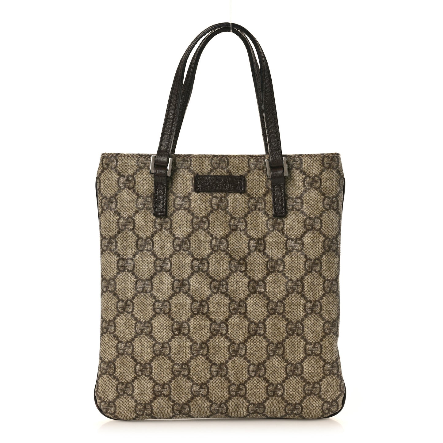 GG Supreme Monogram Mini Vertical Tote Dark Brown