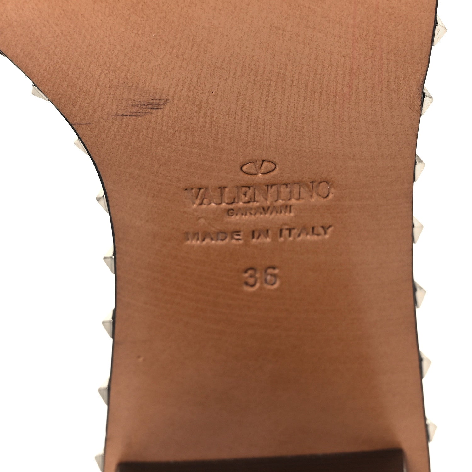 Valentino Garavani Nappa Soul Rockstud 55mm Slide Sandals 36 Brown 6 of 11