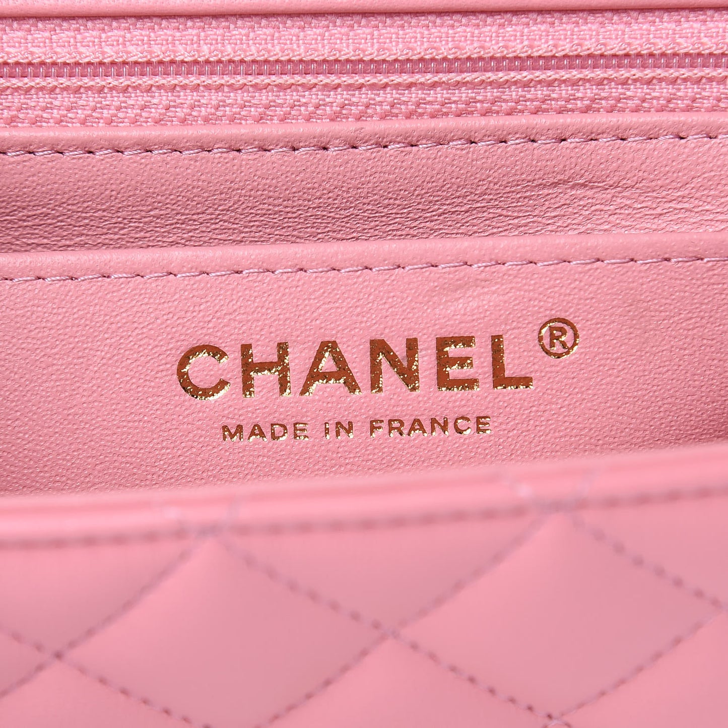 Lambskin Quilted Mini Rectangular Flap Pink