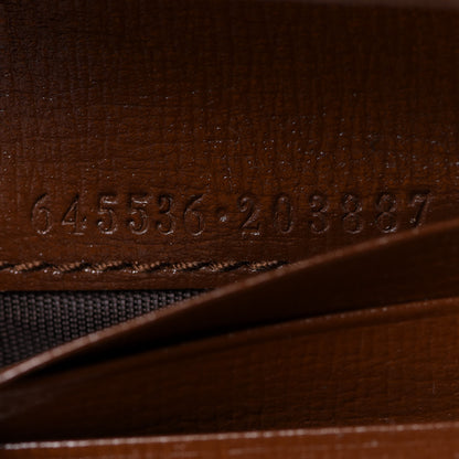 Gucci GG Supreme Monogram Textured Calfskin Web Jackie 1961 Card Case Beige Ebony Brown Sugar 7 of 7
