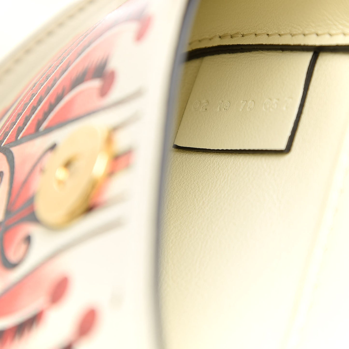 Calfskin Small Artistic Print Tess Bag Natural White