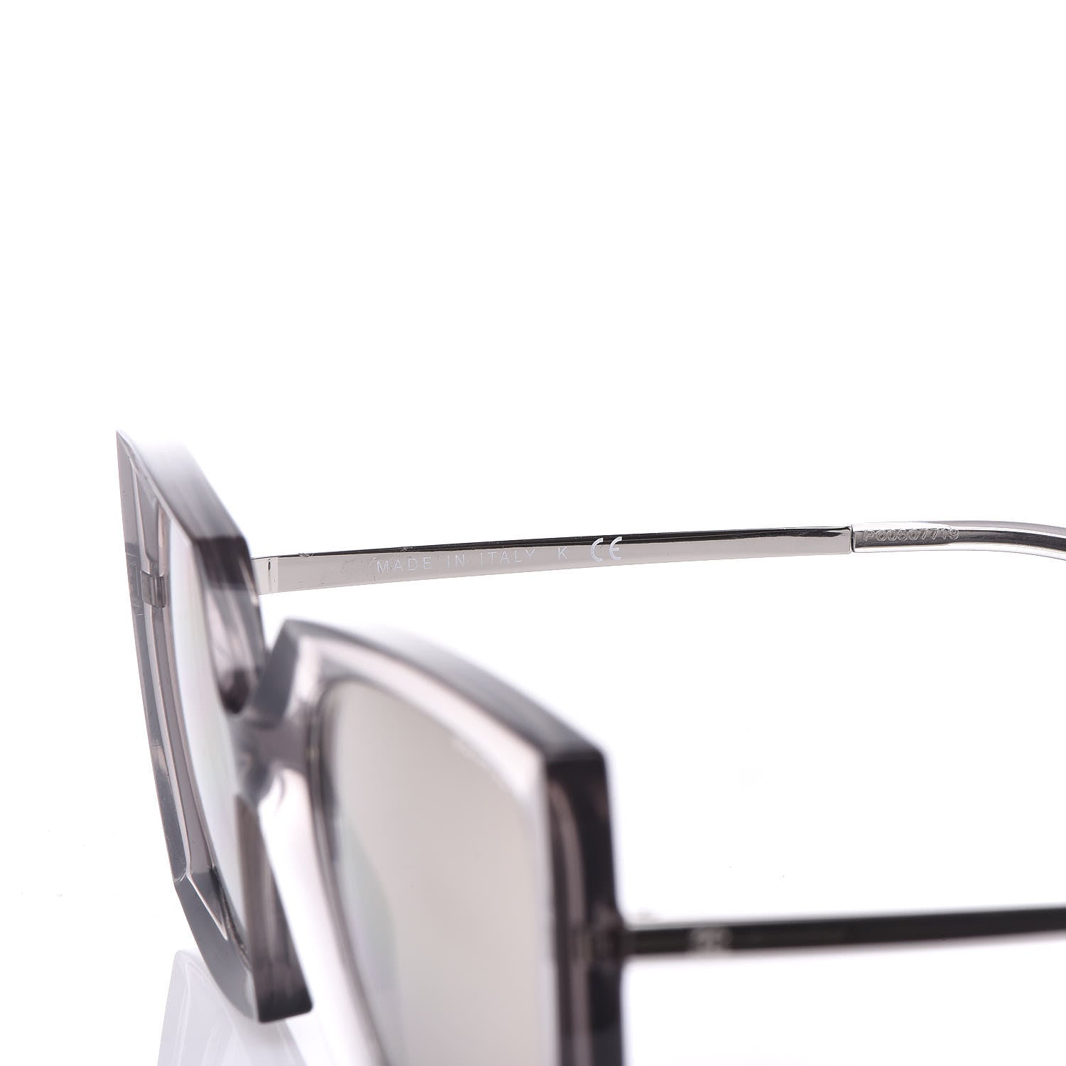 Chanel 18K White Gold Mirror Square Sunglasses 6051 Gray 6 of 7