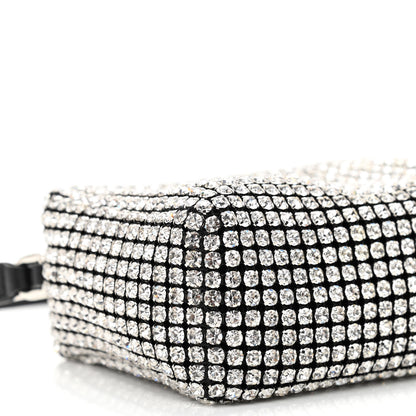 Alexander Wang Mesh Crystal Rhinestone Mini Heiress Pouch Black Silver 8 of 10