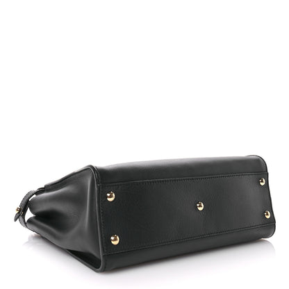 Fendi Vitello Seta Shiny Nappa Medium Peekaboo Iconic Satchel Black 4 of 11