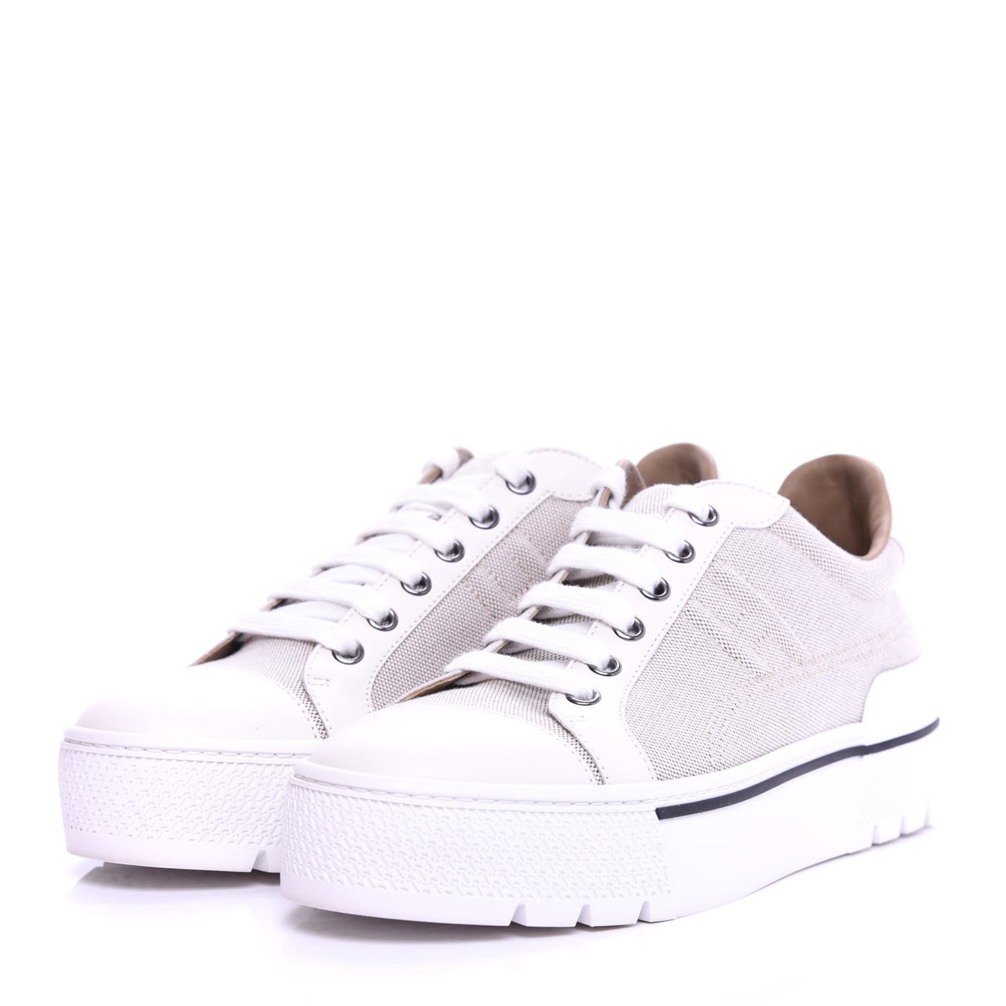Canvas Calfskin Womens Voltage Sneakers 37 Prunoir White
