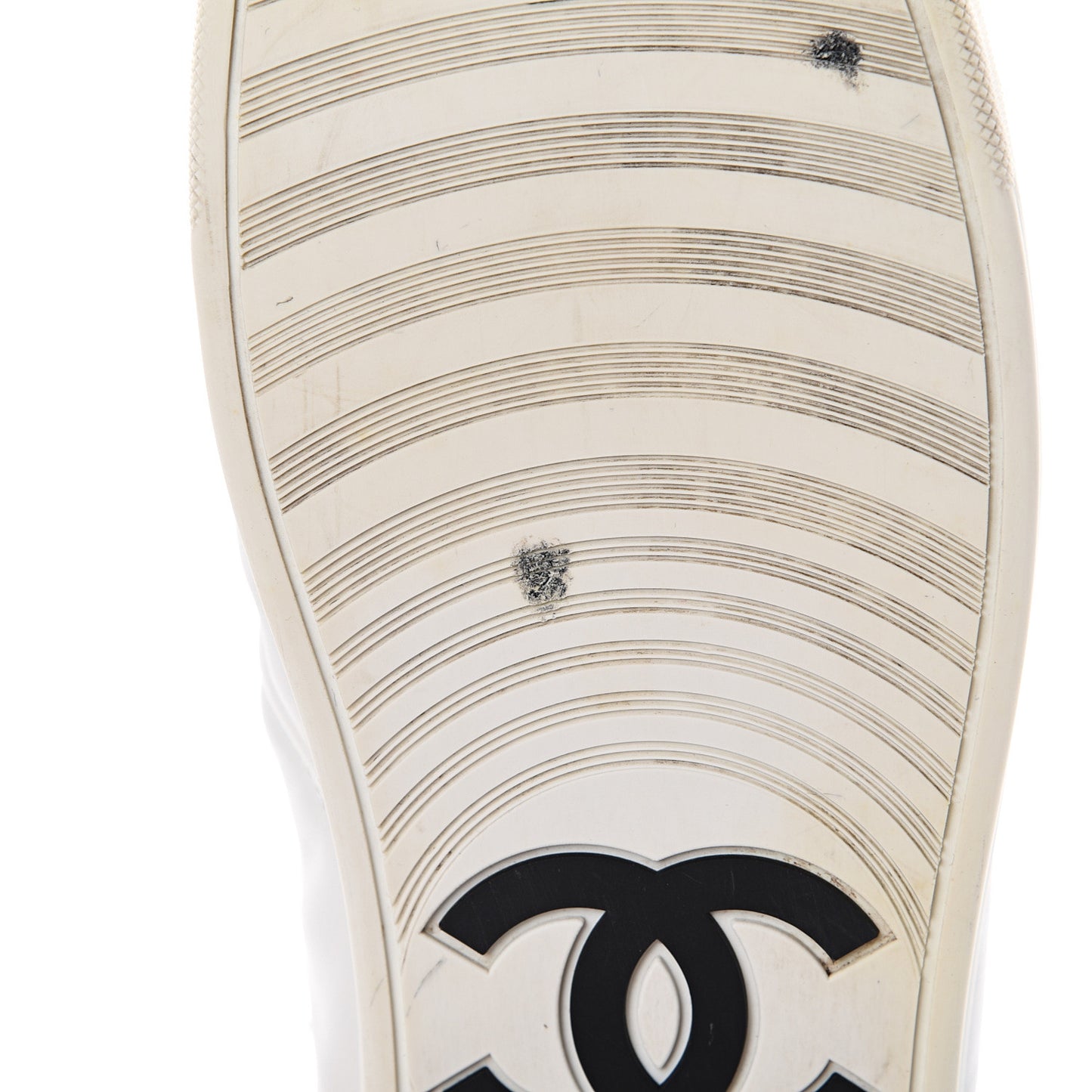 Calfskin Mens High Top CC Sneakers 43 White
