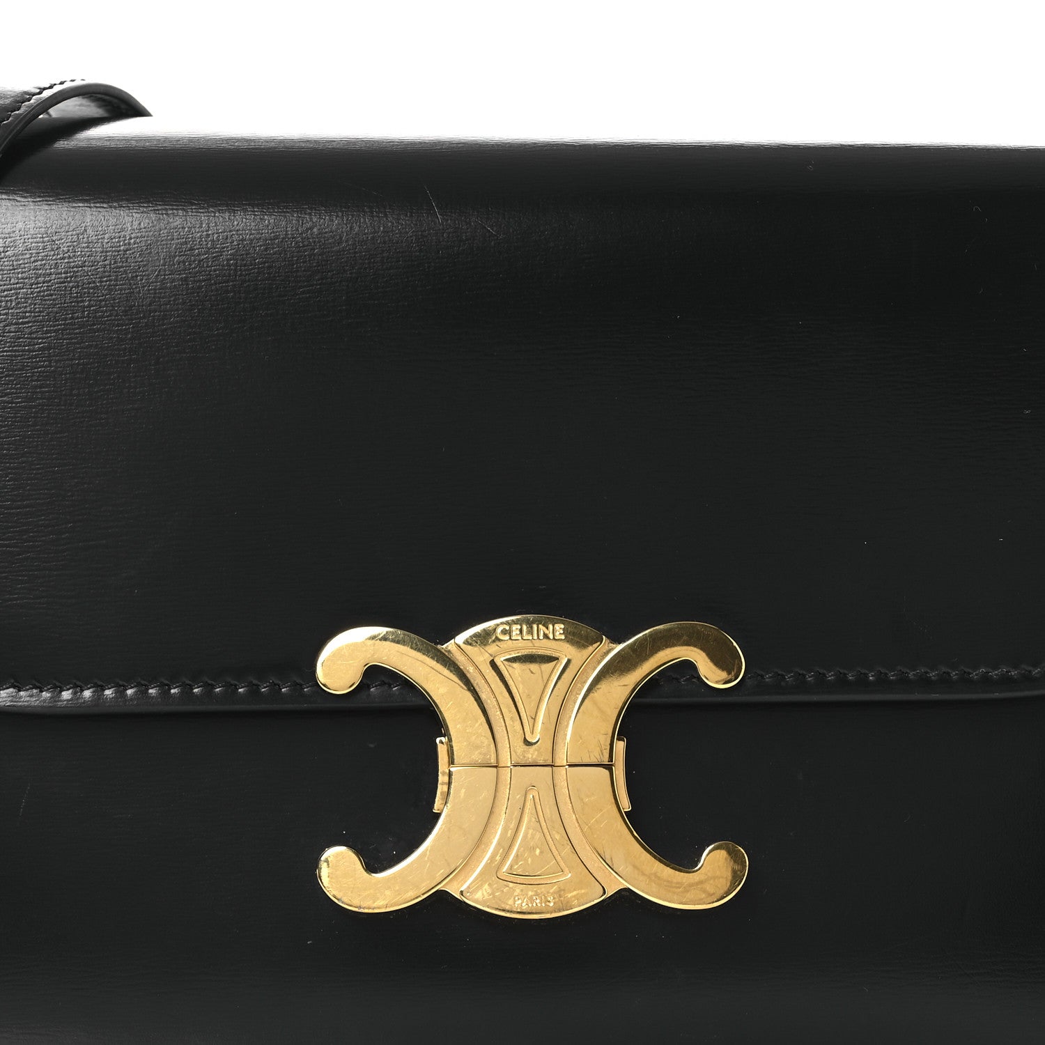 Celine Shiny Calfskin Teen Triomphe Black 8 of 13