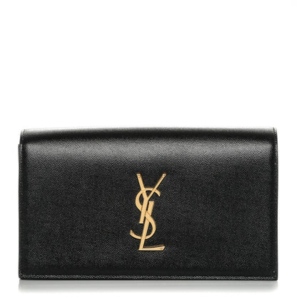 Saint Laurent Grain De Poudre Classic Monogram Clutch Black 1 of 6