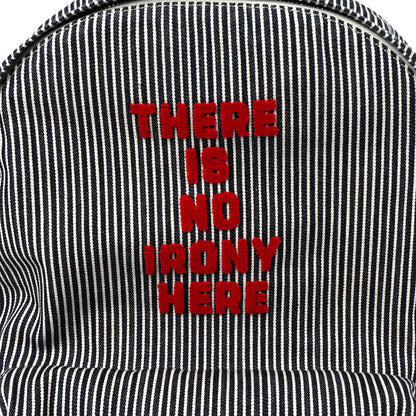 Celine Canvas Striped Medium Backpack Black White 9 of 9