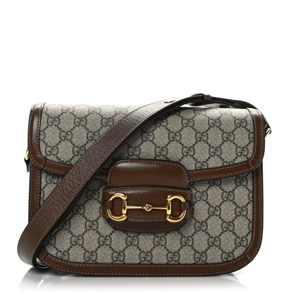 Gucci GG Supreme Monogram Horsebit 1955 Shoulder Bag Beige Brown Sugar 1 of 10
