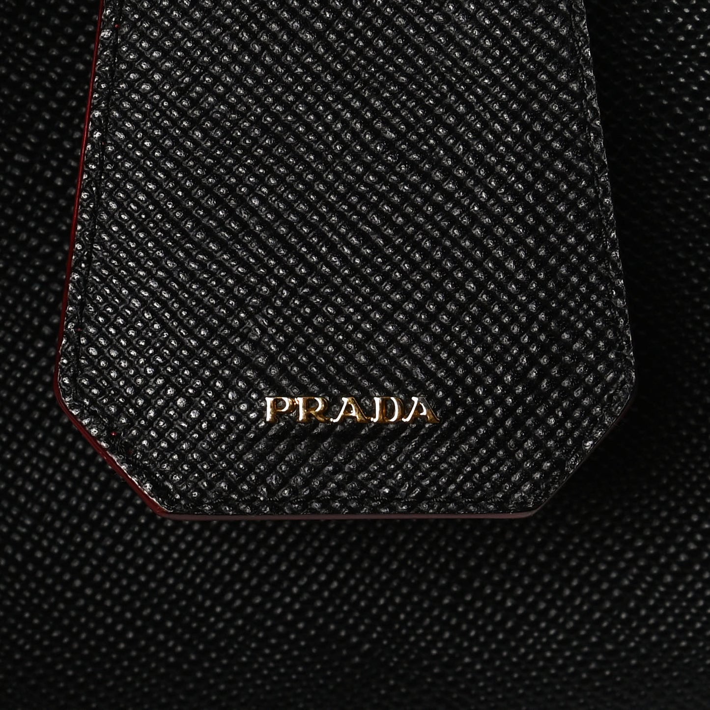Saffiano Cuir Medium Double Bag Black Fuoco