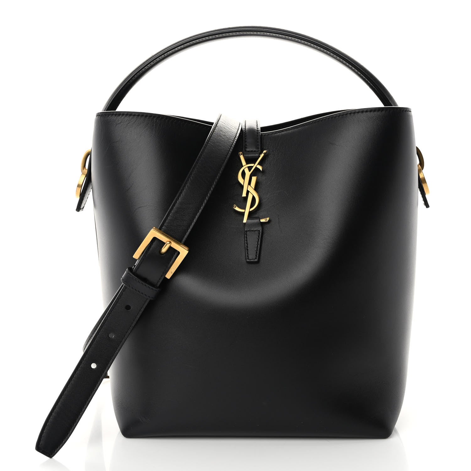 Saint Laurent Shiny Calfskin Le 37 Bucket Bag Black 3 of 10
