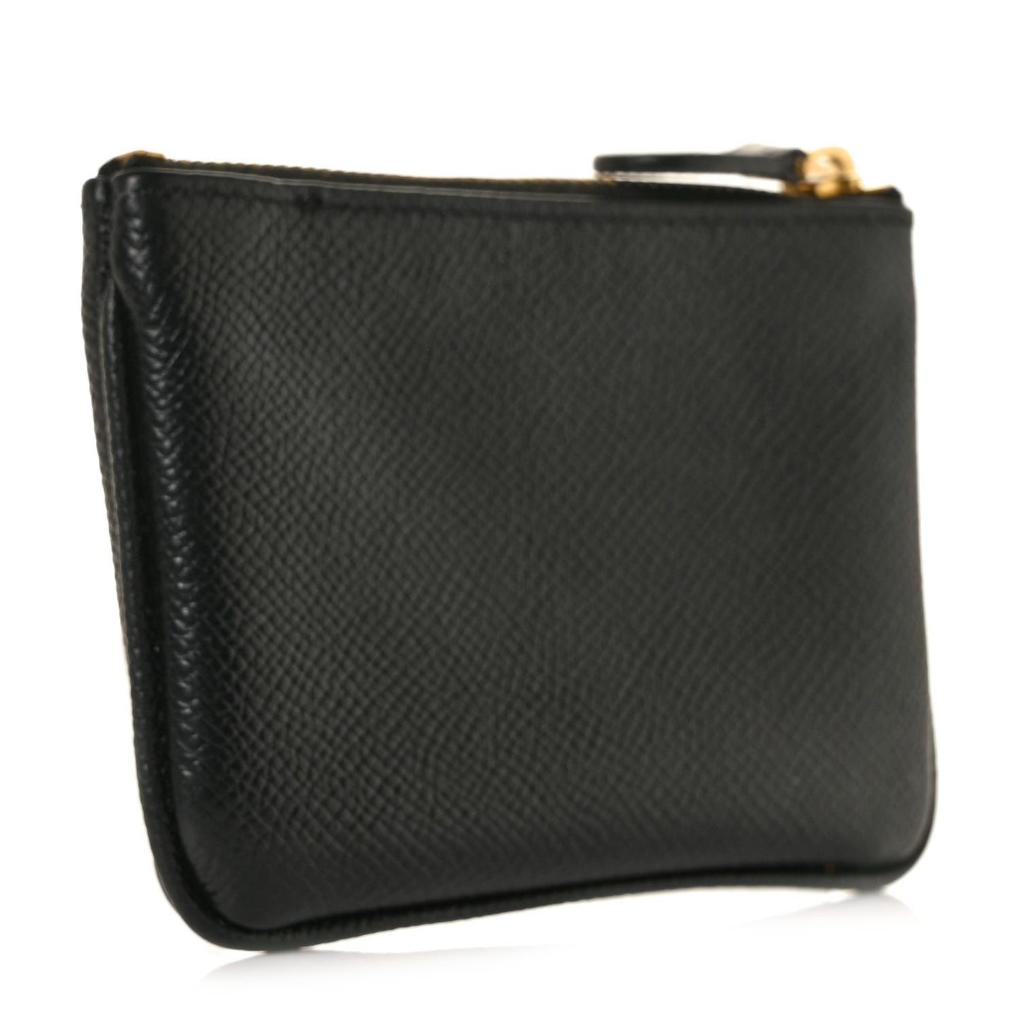 Grained Calfskin Coin Card Holder Black