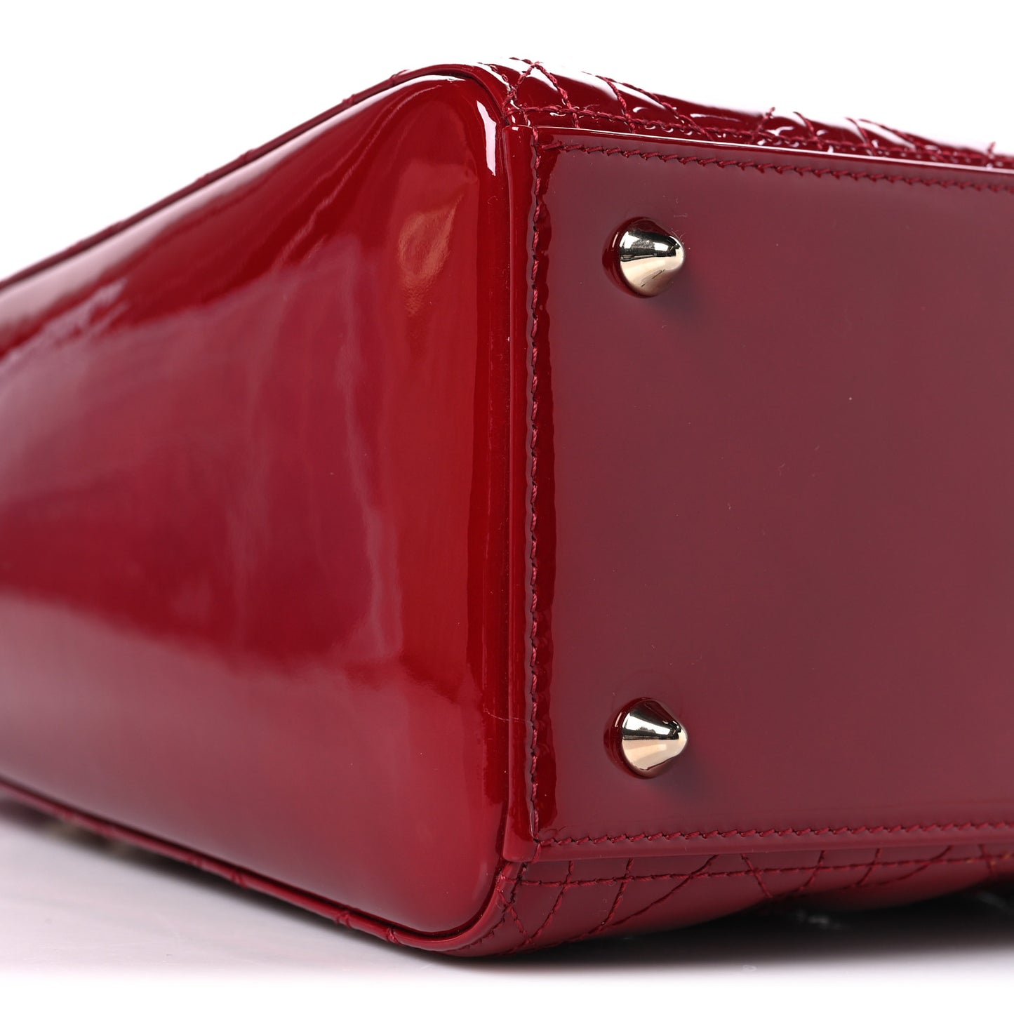 Patent Cannage Medium Lady Dior Red