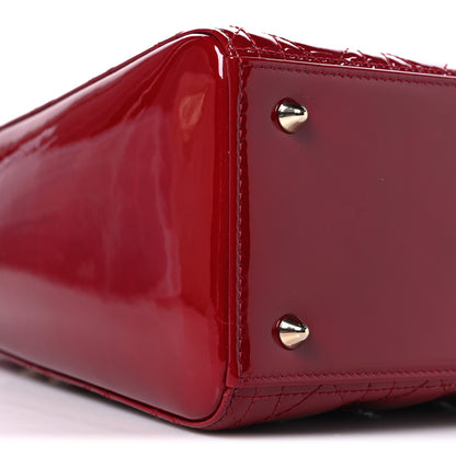 Christian Dior Patent Cannage Medium Lady Dior Red 9 of 10