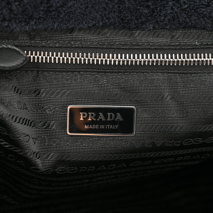Prada Terry Cloth Tote Bag Black White 6 of 9