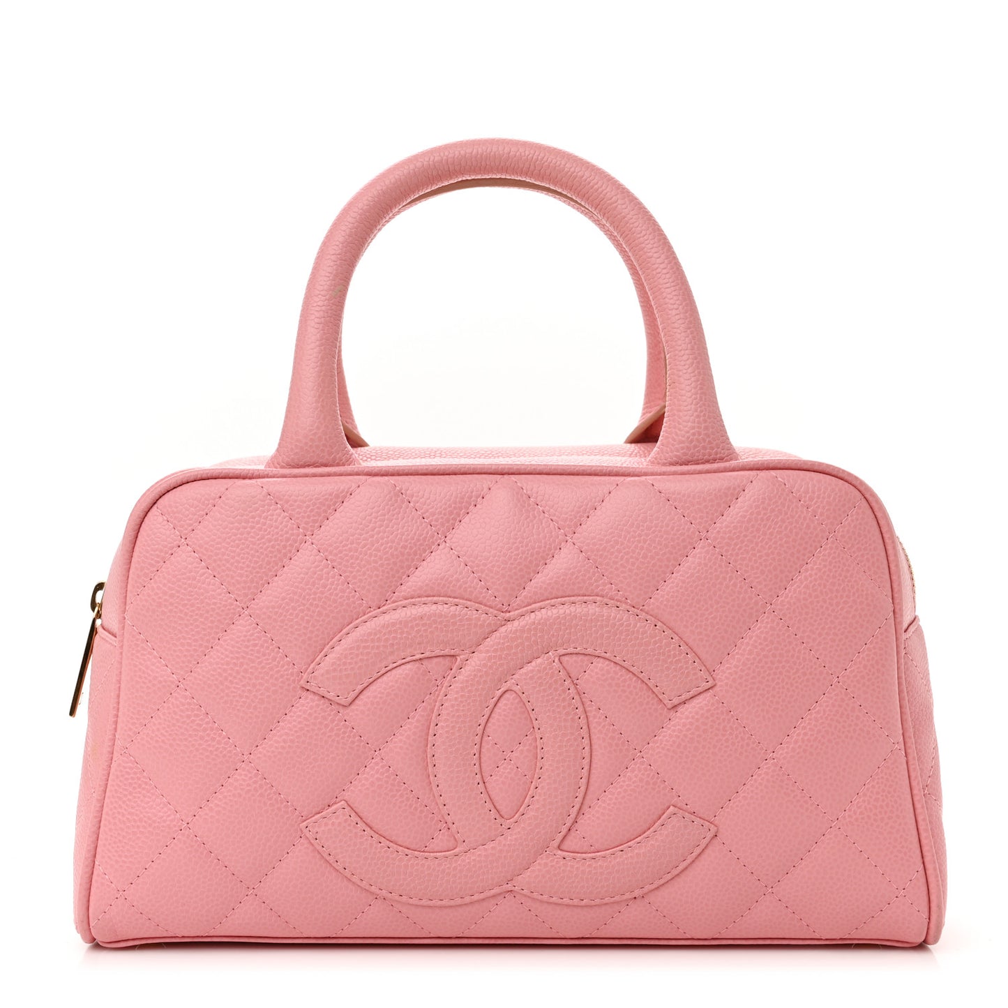 Caviar Quilted Small Bowler Pink