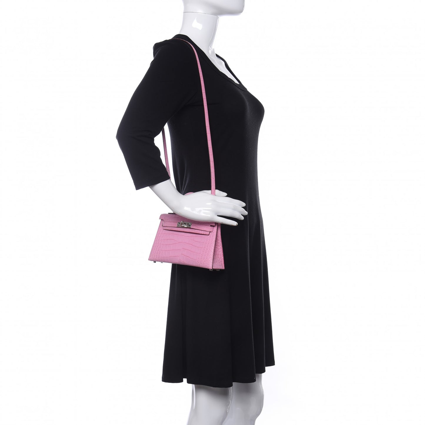 Matte Alligator Mini Kelly Sellier 20 5P Pink