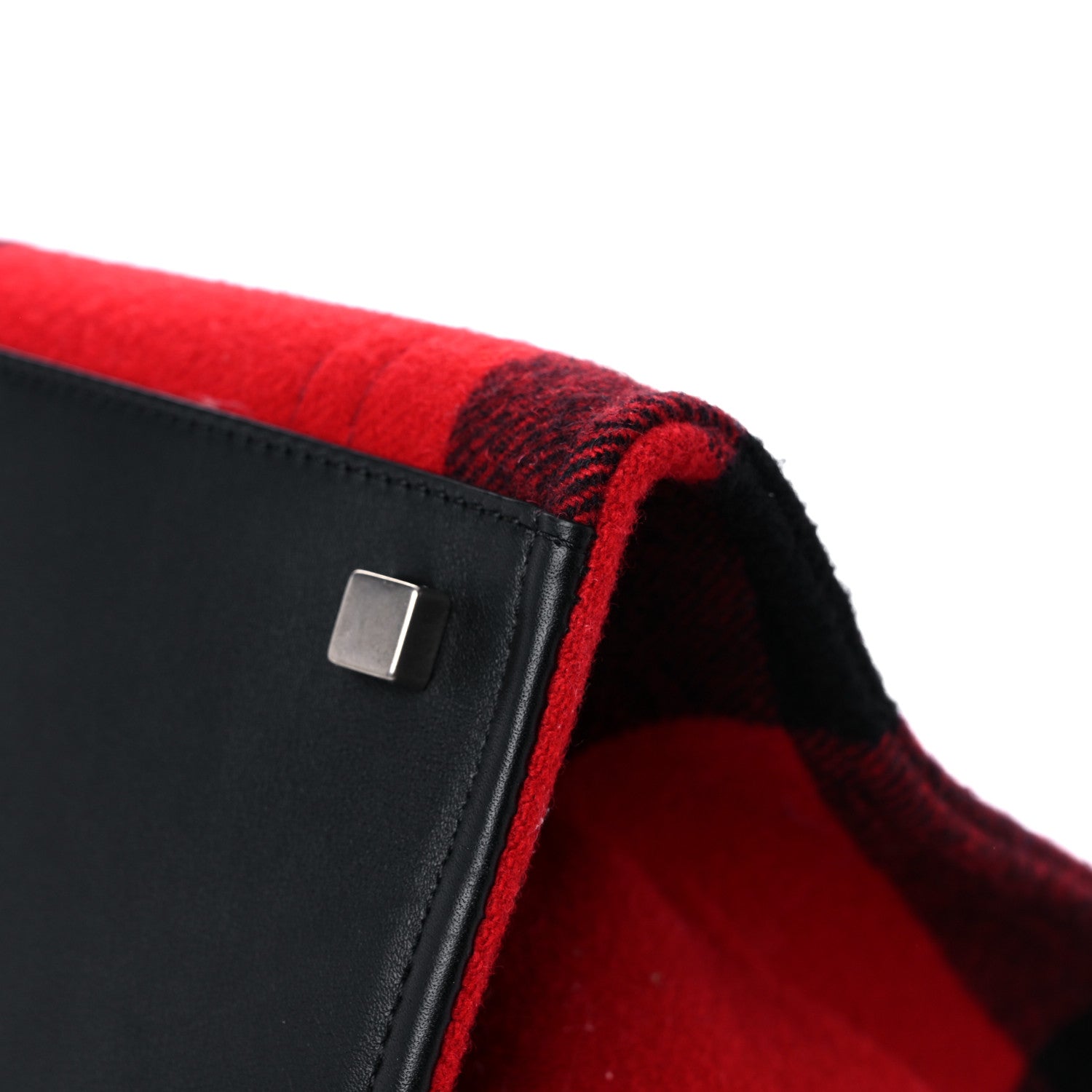 Celine Wool Tartan Medium Phantom Luggage Red 9 of 13