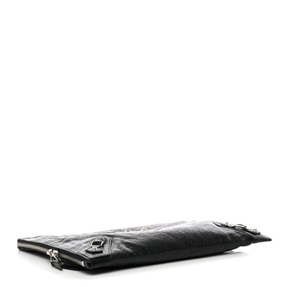 Balenciaga Agneau Giant 12 Silver Hardware Pouch Clutch Black 4 of 10