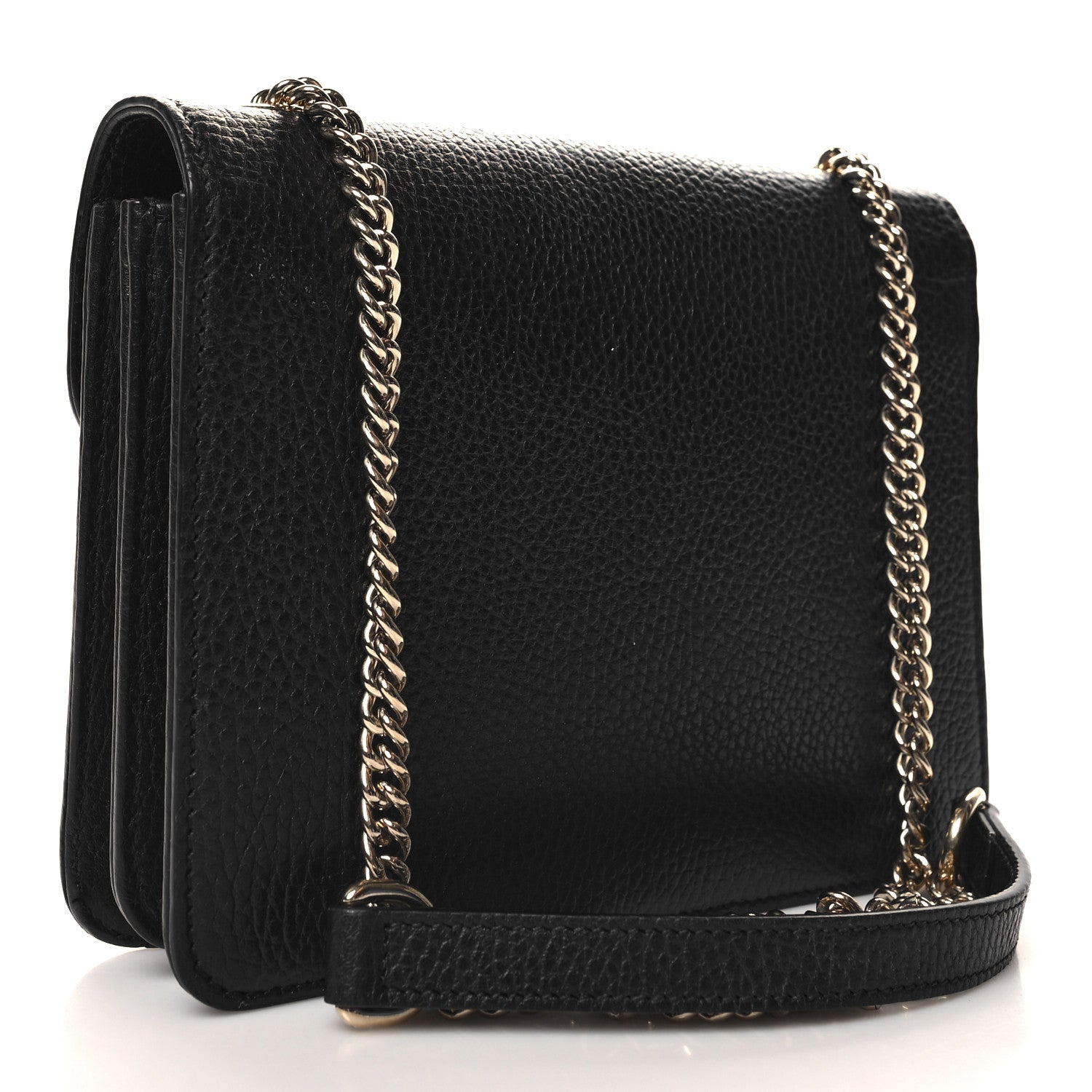 Gucci Dollar Calfskin Small Interlocking G Shoulder Bag Black 3 of 11