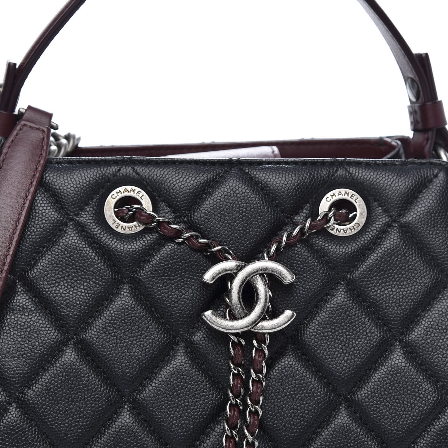Caviar Quilted Small CC Bucket Bag Black
