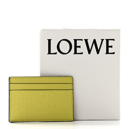 Loewe Calfskin Embossed Anagram Cardholder Lime Yellow 8 of 8
