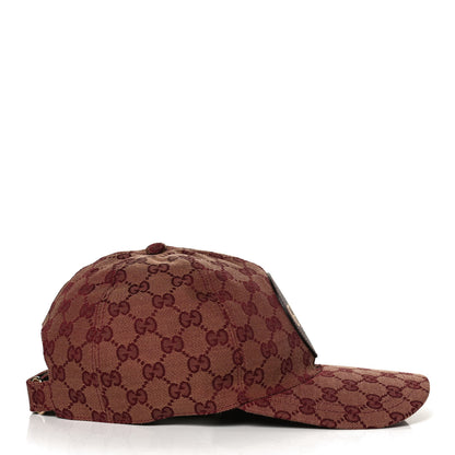 Gucci Monogram Textured Dollar Calfskin Zeno Baseball Hat M Camel Bordeaux 4 of 9