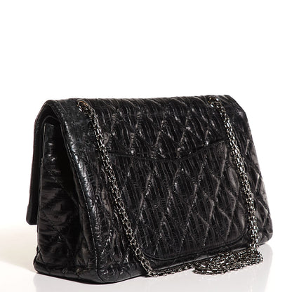 Chanel Metallic Calfskin Striped 2.55 Reissue 227 Flap Black 3 of 8