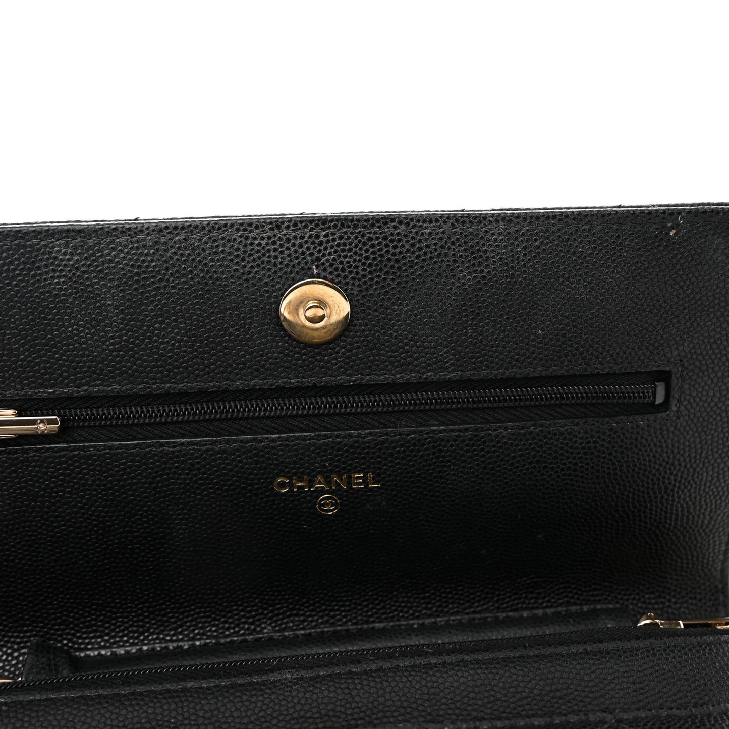 Caviar Quilted Wallet on Chain WOC Black