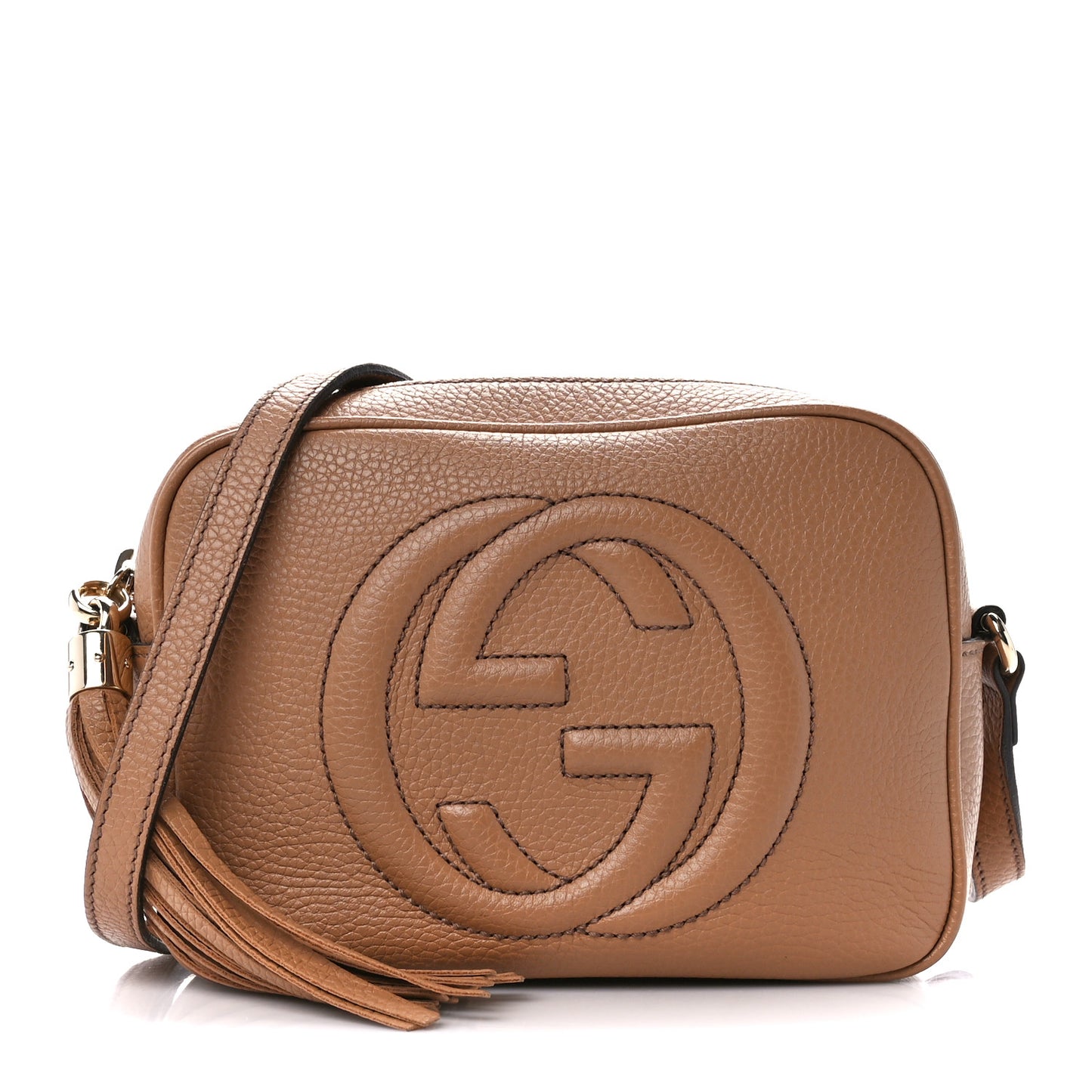 Pebbled Calfskin Small Soho Disco Bag Camelia