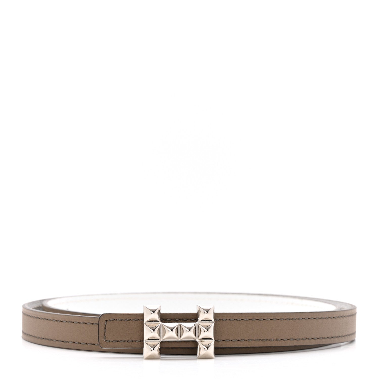 Hermes Epsom Swift 13mm H Medor Belt 70 28 White Etoupe 1 of 7