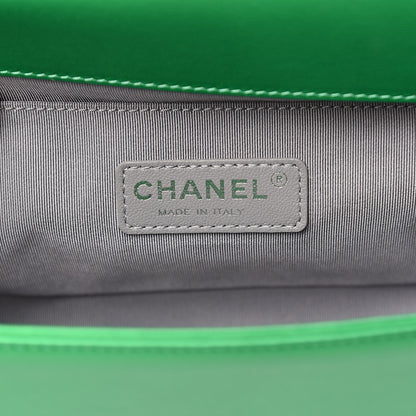 Chanel Metallic Calfskin Quilted Medium Boy Flap Green 6 of 11