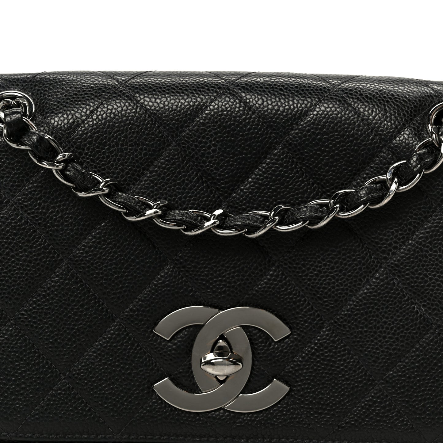 Caviar Quilted Jumbo Single Flap Black